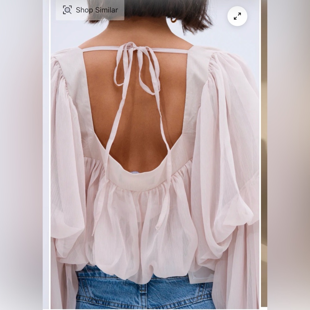 AKIRA Statement Blouse - Flowy Long Sleeve Top - Small - Picture 5 of 8
